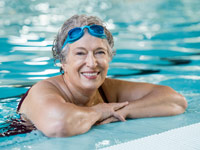elderly woman in pool