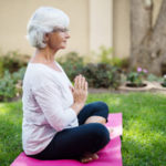 caregiver meditating on break