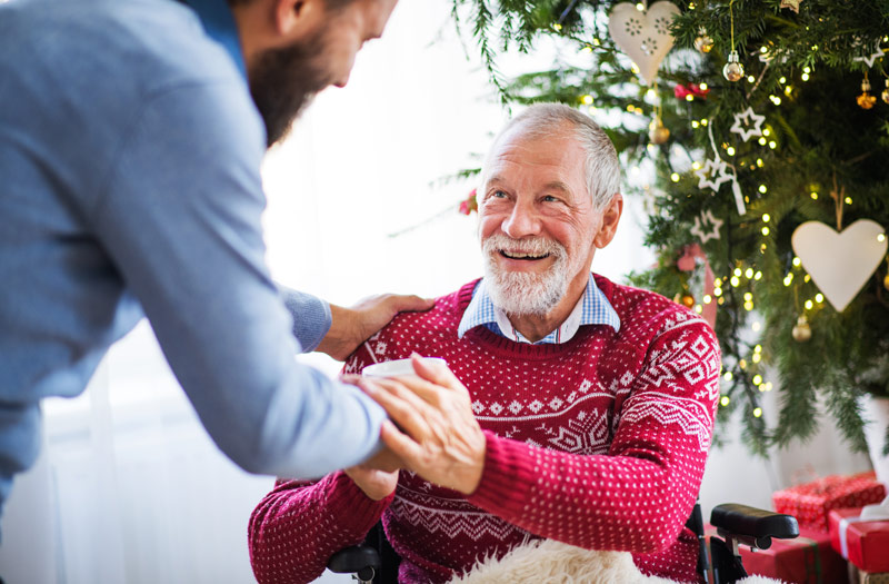 caregiver with patient during holidays