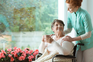 caregiver and patient practicing mindfulness