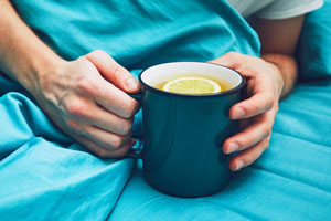 senior woman with cup of tea